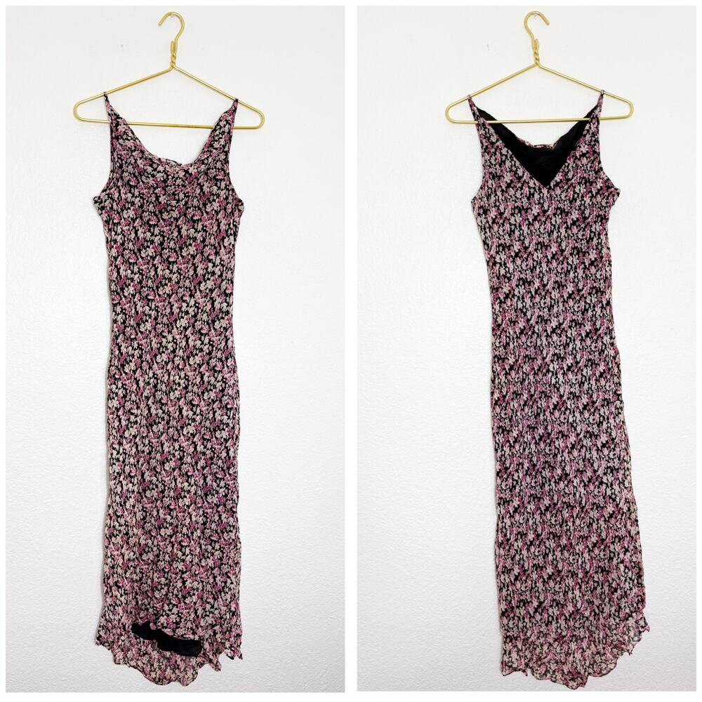 Vintage Y2K American Angel Grunge Floral Slip Midi Dress Size Large Whimsigoth